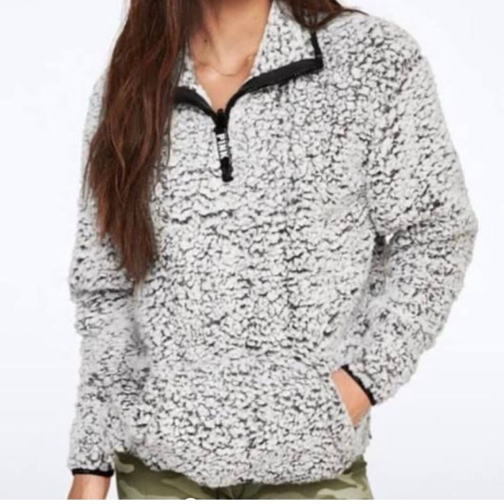 Victoria Secret Pink 3/4 zip Sherpa size medium